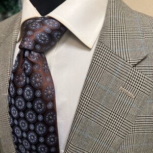 Chaps Glen Plaid Sport Coat Blazer Jacket Brown Men 48L Mint